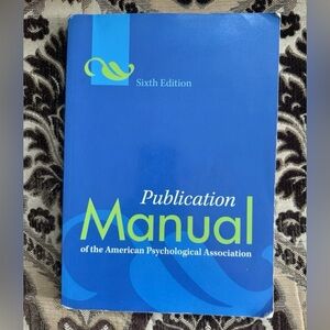 Publication Manual of the American Psychological Association 6th edition book
